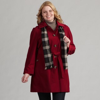 London Fog Women's Plus Belted Raincoat