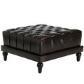 Christopher Knight Home Darwin Tufted Brown Bonded Faux Leather Ottoman