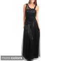 Stanzino Women's Ruched Sheer Asymmetric Shoulder Dress