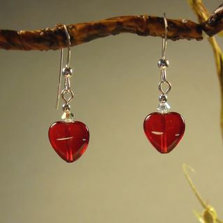 Jewelry by Dawn Red Heart High-polish Sterling Silver Dangle Earrings