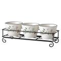 Winterberry Set of 3 Dip Bowls w/ Wire Rack