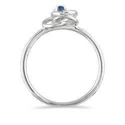 10k White Gold Blue Diamond Promise Ring