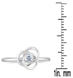 10k White Gold Blue Diamond Promise Ring