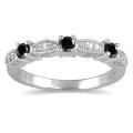 10k Gold Women's 1/3ct TDW Black and White Diamond Wedding Ring