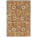 Handmade Mahal Sage/ Ivory Wool Rug (2' x 3')