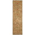 Handmade Mahal Sage/ Ivory Wool Runner (2'3 x 12')