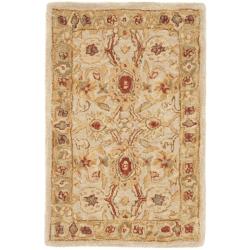 Handmade Mahal Ivory Wool Rug (2' x 3')