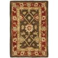 Handmade Kerman Olive/ Rust Wool Rug (2' x 3')