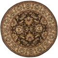 Handmade Heritage Treasure Brown/ Ivory Wool Rug (6' Round)