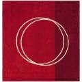Handmade Rodeo Drive Circle of Life Red/ Ivory N.Z. Wool Rug (6' Square)
