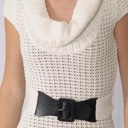 Ci Sono by Adi Junior's Cowl Neck Belted Tunic Sweater