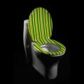 Green Cabana Stripe Designer Melamine Toilet Seat Cover