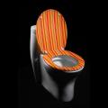 Orange Cabana Stripe Designer Melamine Toilet Seat