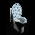 Blue Circles Designer Melamine Toilet Seat Cover