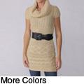 Ci Sono by Adi Junior's Short-sleeve Cable Sweater Tunic