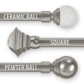 Simply Elegant 28 to 50-inch Adjustable Curtain Rod Set