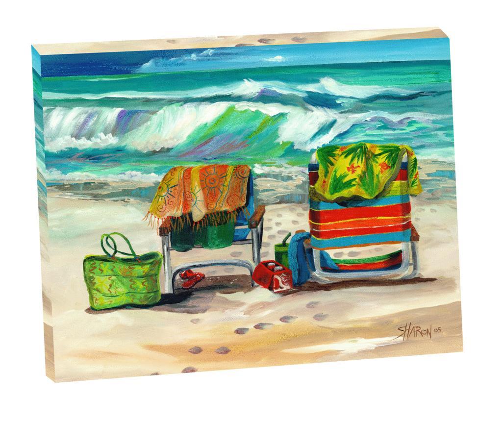 Sharon Kusha Beach Chairs 3 Gallery wrapped Canvas Art   