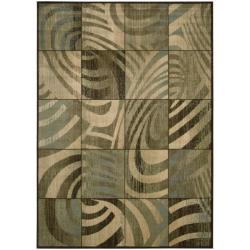 Loft Beige Patchwork Abstract Rug (7'8 x 10'10)