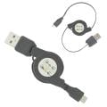 SKQUE 3-foot Retractable Micro USB Black Cable