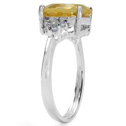 Sterling Silver Citrine and Tanzanite Ring (Size 7)