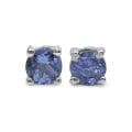 Malaika Sterling Silver Round Tanzanite Stud Earrings