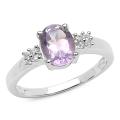 Sterling Silver Amethyst and White Topaz Ring