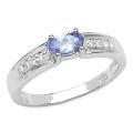 Sterling Silver Tanzanite and White Topaz Ring
