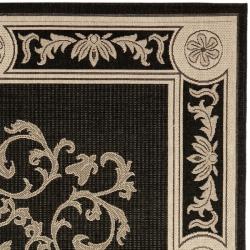 Indoor/ Outdoor Sunny Black/ Sand Rug (7'10 Square)