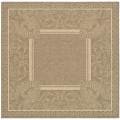 Indoor/ Outdoor Abaco Brown/ Natural Rug (7'10 Square)