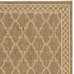 Indoor/ Outdoor Dark Beige/ Beige Rug (2'7x 8'2)