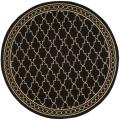 Indoor/ Outdoor Black/ Sand Rug (6'7 Round)