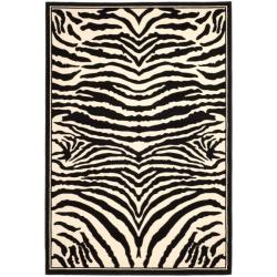 Lyndhurst Collection Zebra Black/ White Rug (8' x 11')
