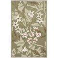 Hand-hooked Patches Green Wool Runner (2'6 x 4')