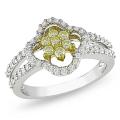 14k White Gold 3/4ct TDW Diamond Flower Ring (G-H, I1-I2)