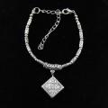 Tibetan Silver Square Charm Bracelet (China)