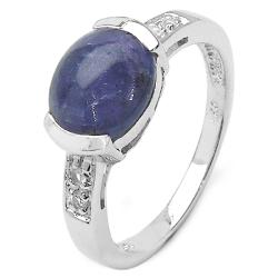 Sterling Silver Tanzanite and White Topaz Ring