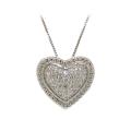 Sterling Silver Cubic Zirconia Pave Heart Necklace