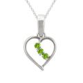 10k Gold Peridot August Birthstone Heart Necklace