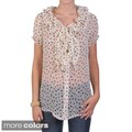 Tressa Designs Women's Contemporary Plus Sheer Ruffled Button-up Top