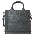 Prada Woven Blue Leather Madras Tote Bag