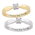 Sterling Silver 'My Heart is Yours' Engraved CZ Heart Promise Ring