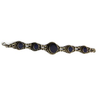 Hand-made Blue Lapis Lazuli Chain Bracelet (Afghanistan)