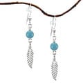 Jewelry by Dawn Turquoise With Feather Sterling Silver Earrings