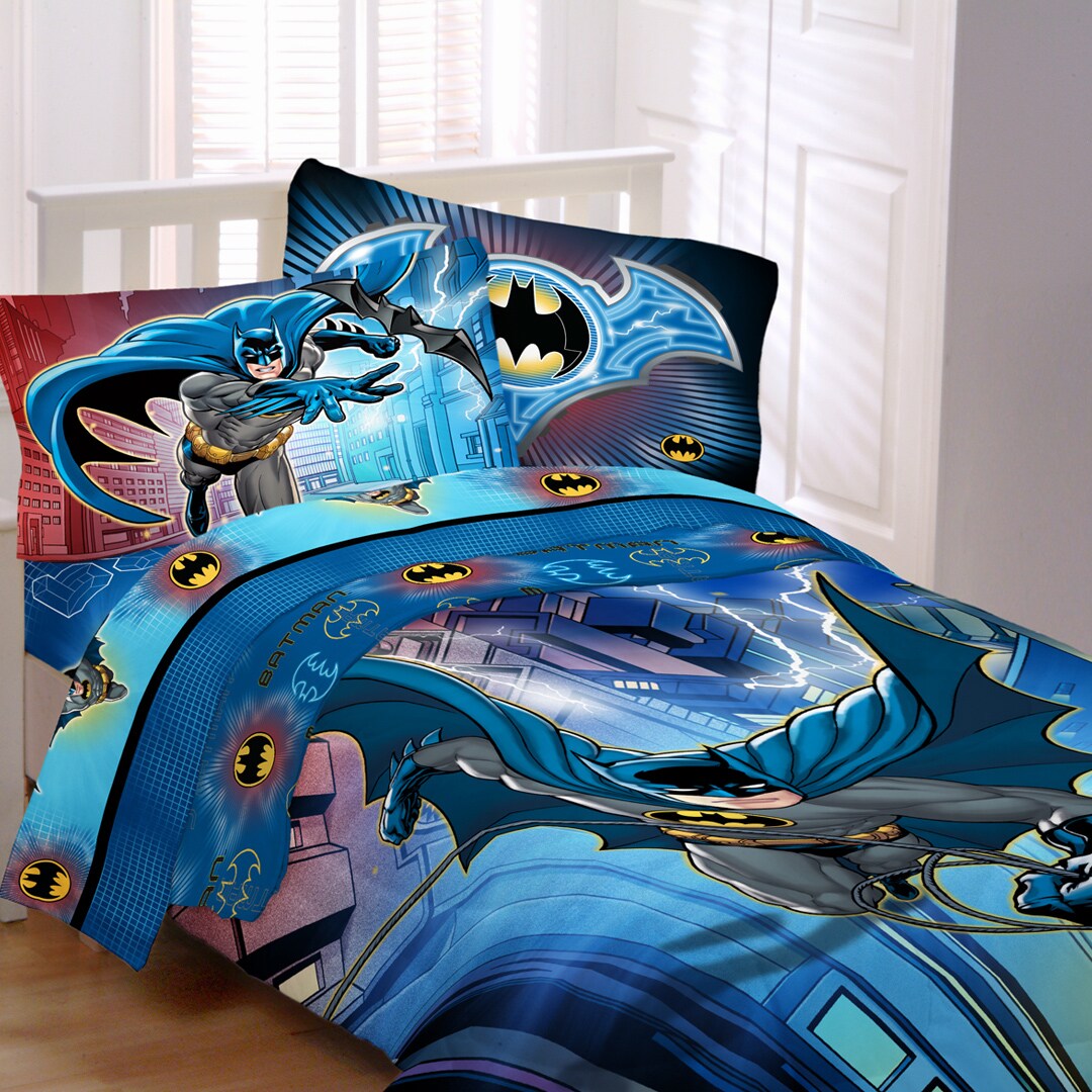 -Bed-in-a-Bag-with-Sheet-Set-Kids'-Bedding-Batman-Lightning-Night-Bed ...