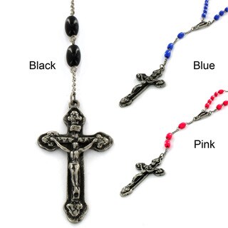 Single Strand Rosary and Crucifix Necklace