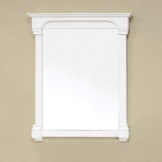 Olivia 36-inch Cream White Wood Mirror