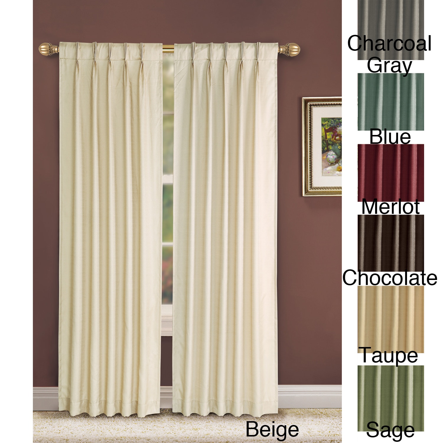 Manchester Pinch Pleat 84 inch Curtain Panel Overstock Shopping