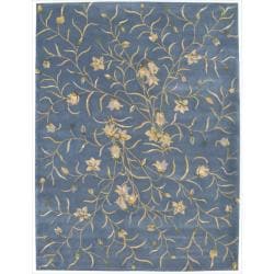 Today Sale Nourison Hand-tufted Julian Floral Light Blue Wool Rug (8' x 11')