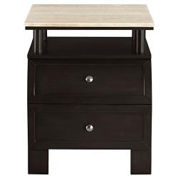 Low Price Silkroad Exclusive Dark Walnut Brushed Nickel Bathroom Vanity Side Cabinet Drawer Bank