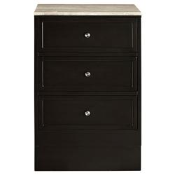 @@@ >  Silkroad Exclusive Dark Walnut Brushed Nickel Bathroom Vanity Side Cabinet Drawer Bank